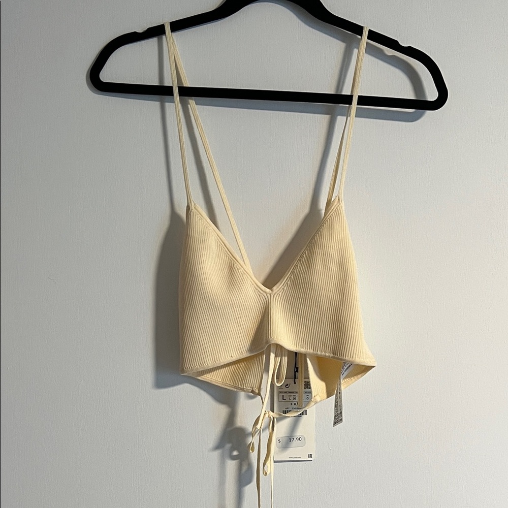 Zara Beige Ribbed Camisole